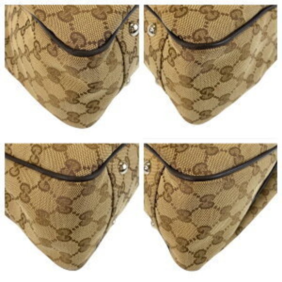 GUCCI Beige Brown GG Tote Bag - Picture 4 of 9